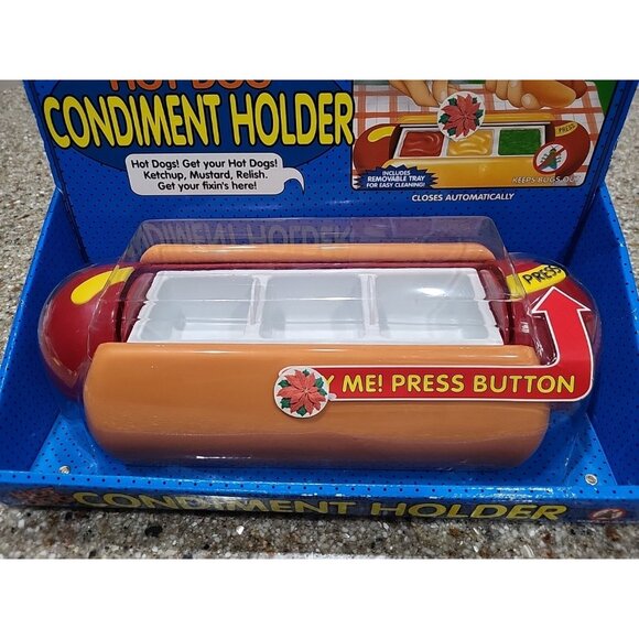 The Original Hot Dog Condiment Holder 1999 Fun-Damental Unopened Talking VINTAGE - Picture 2 of 3